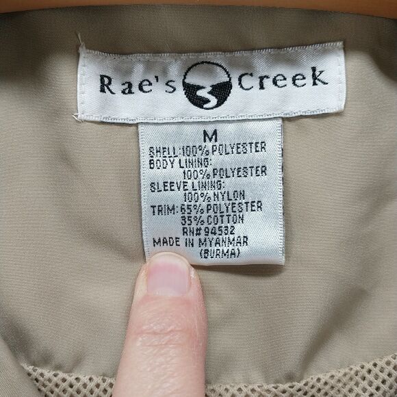 Rae's Creek Men's Jacket Tan Medium Long Sleeve Pullover 1/2 Zip Embroidered - Picture 9 of 12